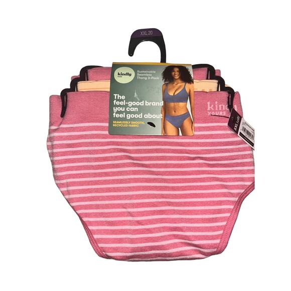 3-Pack | Kindly Yours Womens 2xl (20)‎ Sustainable Seamless Thong Panties - Picture 3 of 5